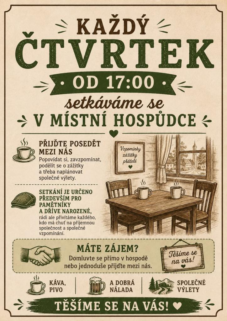 Setkávání v&nbsp;místní hospůdce